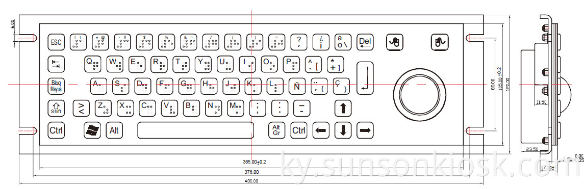 Metal Keyboard with Trackball